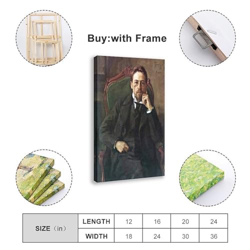 Affiche Anton Tchekhov cadre grand format - Idée cadeau originale pour passionné de lecture