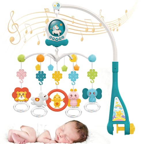 Moisés Móvil - Juguete Musical Giratorio para Cuna, Control Remoto Proyector De Cielo Nocturno Luces Sonidos | Organizador infantil relajante para móviles de cuna para dormir para recién nacidos de 0