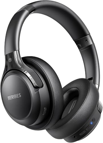 BERIBES Bluetooth Headphones Over Ear 65H Playtime and 6 EQ Music Modes Wireless Headphones with Microphone HiFi Stereo Foldable Lightweight Headset Deep Bass for Home Office Cellphone PC Ect.