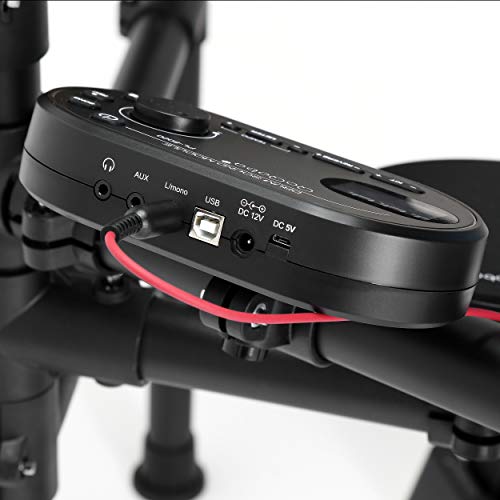 Qoqoba Electronic Drum Set Pro Lite 8K Series | Midi Digital Electric Drum Set For Kids Adult Beginners | 3-Cymbals, 3-Toms, 1-Snare, 1 Module | Incl Stdio Headphone & Drum Seat W/ 60-Days Live Lesson #TOP7