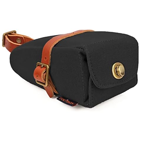 Tourbon Wasserdichtes Segeltuch und Leder Fahrrad Satteltasche Sitz Pack Fahrrad Tasche Cover