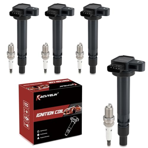 UF323 Ignition Coil Pack and Iridium Spark Plugs Set of 4 Compatible with 2000 2001 2002 2003 2004 Toyota Tacoma L4 2.4 2.7 Coils Replacement C1305 90919-0223 2.4L 2.7L