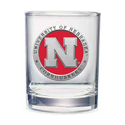 Heritage Pewter Nebraska Double Old Fashion | Double Rocks Glass 14 OZ for Liquor | Expertly Crafted Pewter Glass