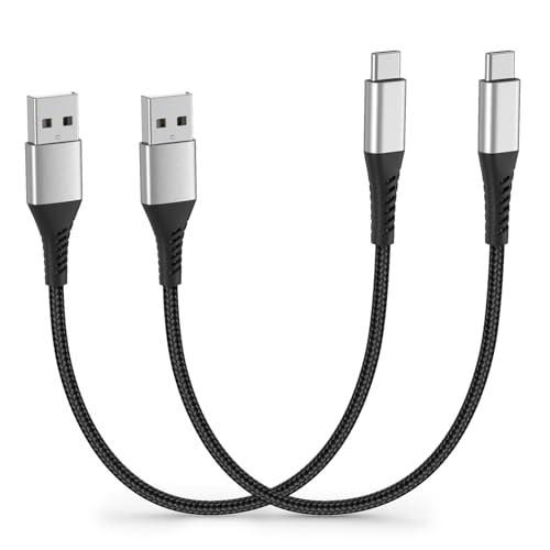 USB C Kabel Kurz 30CM 2 Stück Nylon 0.3M USB A auf USB C Ladekabel 3A Typ C mit iPhone 17 16 15 Pro Max Galaxy S23 22 S21 S20 S10 S9 S8 Pixel Huawei