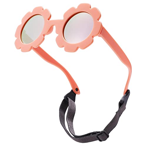 COASION Bendable Flexible Polarized Newborn Baby Flower Sunglasses with Strap for Infant Girls Boys Age 0-24 Months4