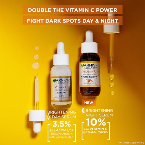 Garnier Vitamin C Day & Night Face Serum Gift Set, Brightens Skin, Reduces Dark Spots, Enhances Glow - Image 2