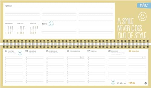 Design Wochenquerplaner 2025: Wochenkalender in frischen Farben zur Übersicht bei der Planung aller wichtigen Termine. Tischkalender für Büro und zu ... Platz für Notizen. (Tisch-Querplaner Heye)