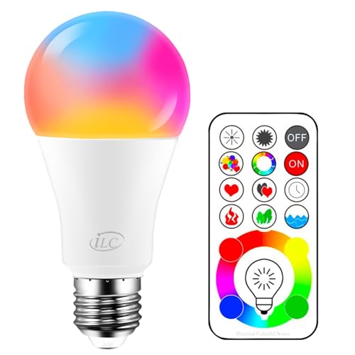 iLC Ampoule Couleur LED E27 Telecommande 120 couleurs changeante RGB 10Watt Edison Screw