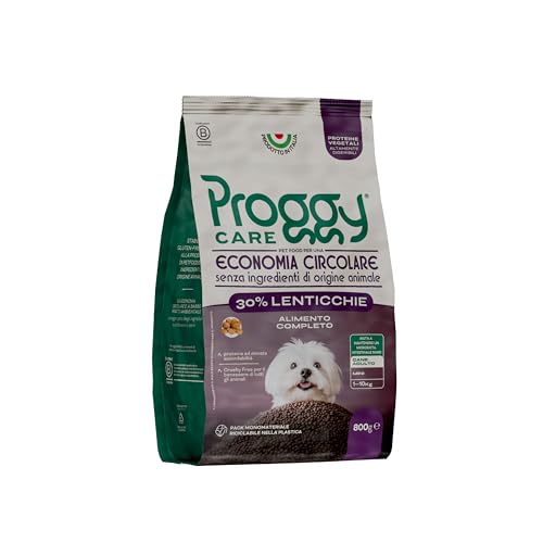 PROGGY CARE – Crocchette per Cani Adulti, 800 g, Alimento Completo 100% Vegetale da Fonte Proteica di Leguminos, Gusto Lenticchie, Ideale per Cani di Taglia Mini (3–10 kg)
