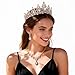 Gold Tiaras Crown And Jewelry Sets for women,Tiaras Earrings and Necklace for Wedding, Birthday,Rhinestone Crystal Bridal Jewelry Sets for Costume Birthday Party Prom (Gold White)