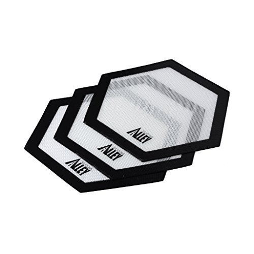 Silicone Alley, [Full Set 3 Carving Tool + 3 Non-Stick Black Hexagon Mat + 5 Solid-Colored Wax Jars Containers + 1 Black Pen Holder #TOP3