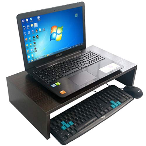 Anberotta モニター台 木製 パソコン台 机上台 パソコンスタンド 机上ラック pc台 机上収納マウス キーボード収納 J96