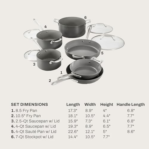 Image of All-Clad HA1 Ceramic Nonstick, 10-Piece Pots & Pans Set, Induction Ready | Complete ceramic nonstick cookware set, Scratch-Resistant Exterior, Superior Easy Organized Stacking, Oven Safe up to 450