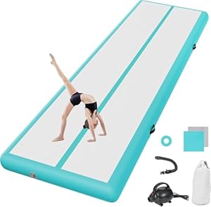 colchoneta gimnasia artistica 10cm gruesa 2M tumbling gimnasia colchoneta Inflable Tumbling Mat Estera de Yoga Taekwondo con Bomba eléctrica