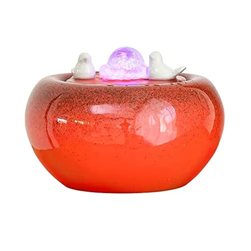 Fontaine d'eau de table en céramique rouge, artisanat d'intérieur - 2