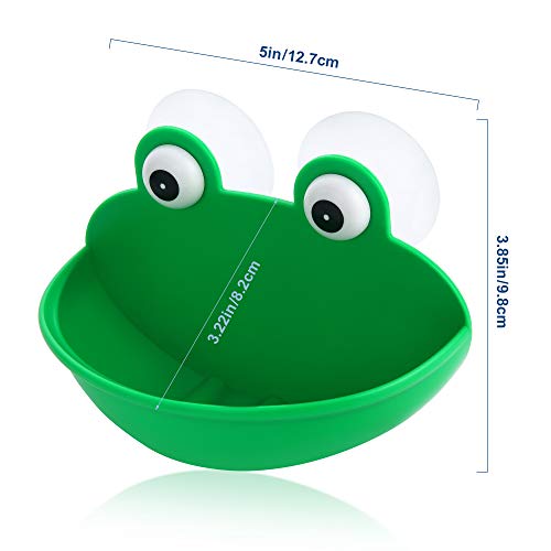 Pensino Frog Styling Soap Holder, Cute Cartoon Soap Box with Powerful Sucker Silicone Portable Soap Dish Holder for Bathroom Kitchen Travel