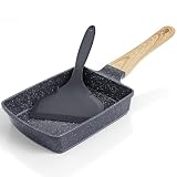 GiPP セラミックコーティング 卵焼き フライパン 13×18cm ターナー付き IH・ガス火対応 フッ素不使用 焦げ付かない 耐熱ハンドル付き 軽量 たまごやき 体に害のない お手入れ簡単 食洗機対応 PFOA PFOS PTFE フリー【一年保証】グレー