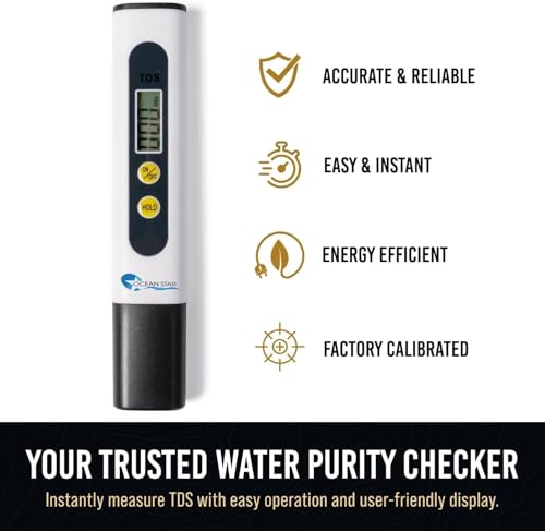Image of OCEAN STAR TECHNOLOGIES TDS Meter Digital Water Tester - Accurate Water Tester for Drinking Water | 0-9990 PPM Meter - 1s Water Quality Tester - for Hydroponics, Household Drinking, and Aquarium