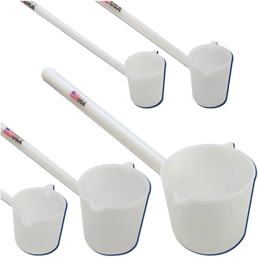 Dynalon 108085-1000 High Density Polyethylene Extra Heavy Duty Sampling Scoop/Ladle with Securely Welded Solid Handle, 1000mL Capacity (Case of 6)
