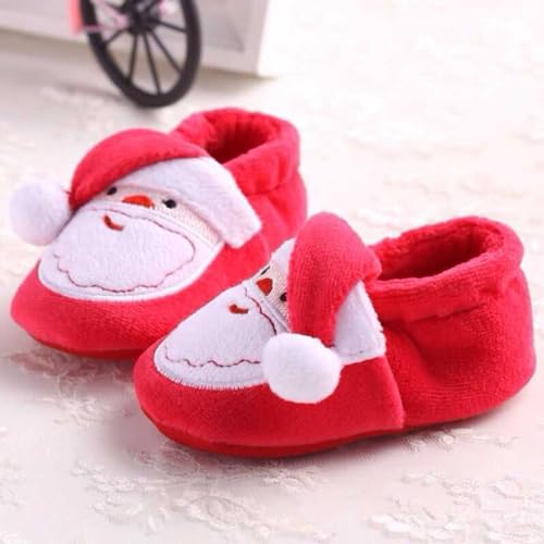 Newborn Baby Christmas Boots Cute Cartoon Winter Soft Warm Anti-Slip Slippers Cute Infant First Walking Shoes2