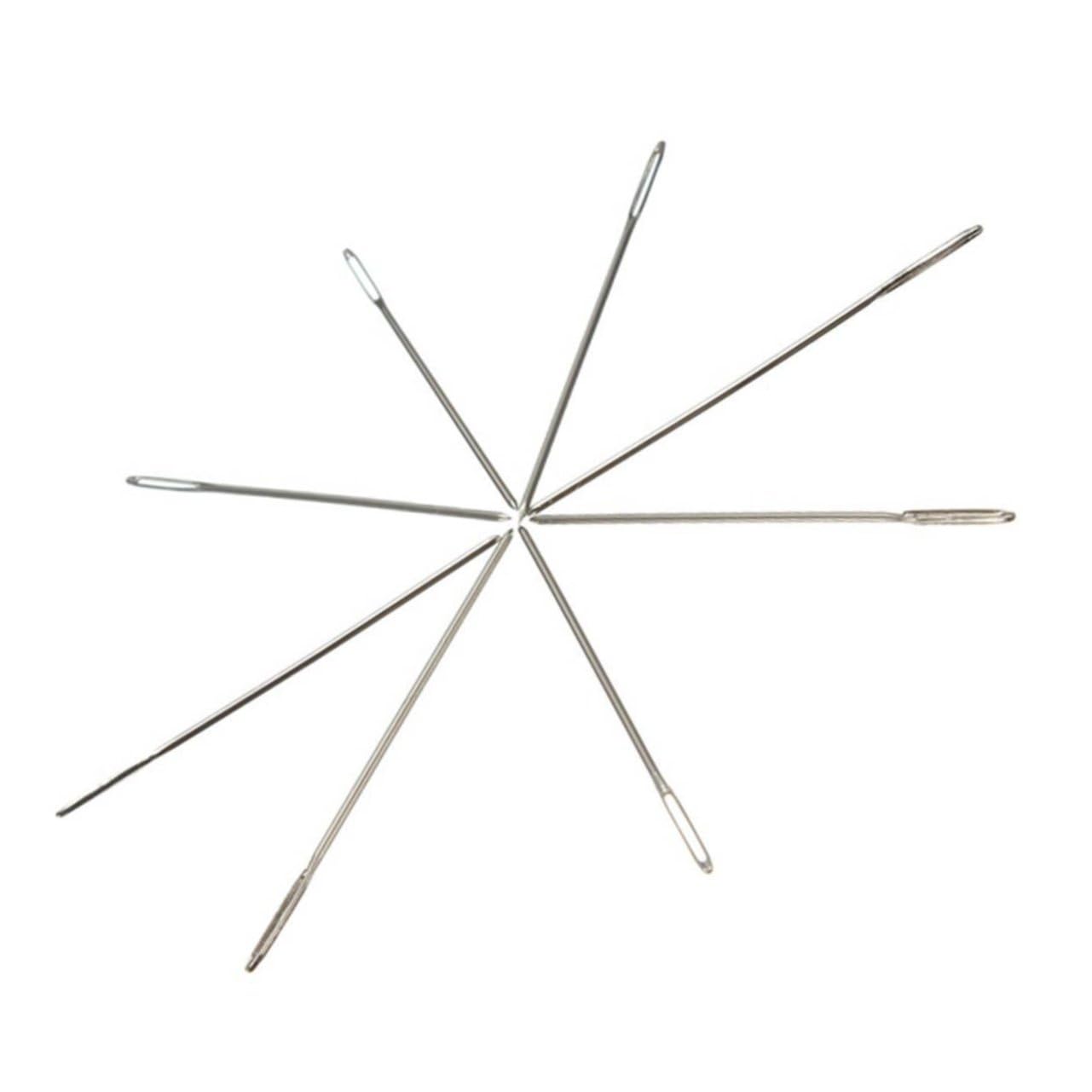 Sewroro 3sets Tail Needle Set for 11ct Cross Stitch Stainless Steel Embroidery Needles Precision Machined Tips 3.6cm Length 100pcs*3