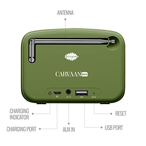 Image of Saregama Carvaan Mini Hindi 2.0- Music Player with Bluetooth /FM /AM /AUX (Sapphire Green)