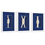 American Art Decor Naut Shore Framed Wall Decor Knots - 14' H x 11' L