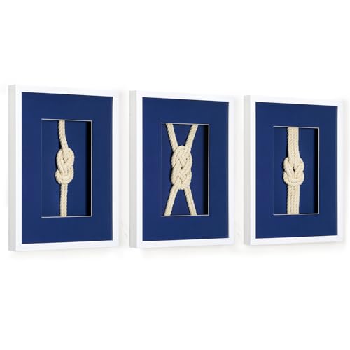 American Art Decor Naut Shore Framed Knots 14 inch set
