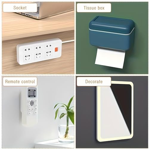 Image of PERMAFROST Self Adhesive Power Strip Holder | No Drill Wall Mount Fixator for Extension Board, Router, Remote | Strong Tape Cable Management for Indian Home & Office. (Pack of 4)