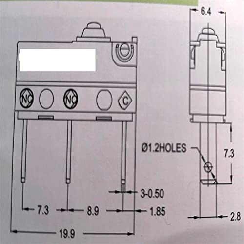 Micro-interrupteur étanche IP67 3 broches haute durabilité bouton ASA