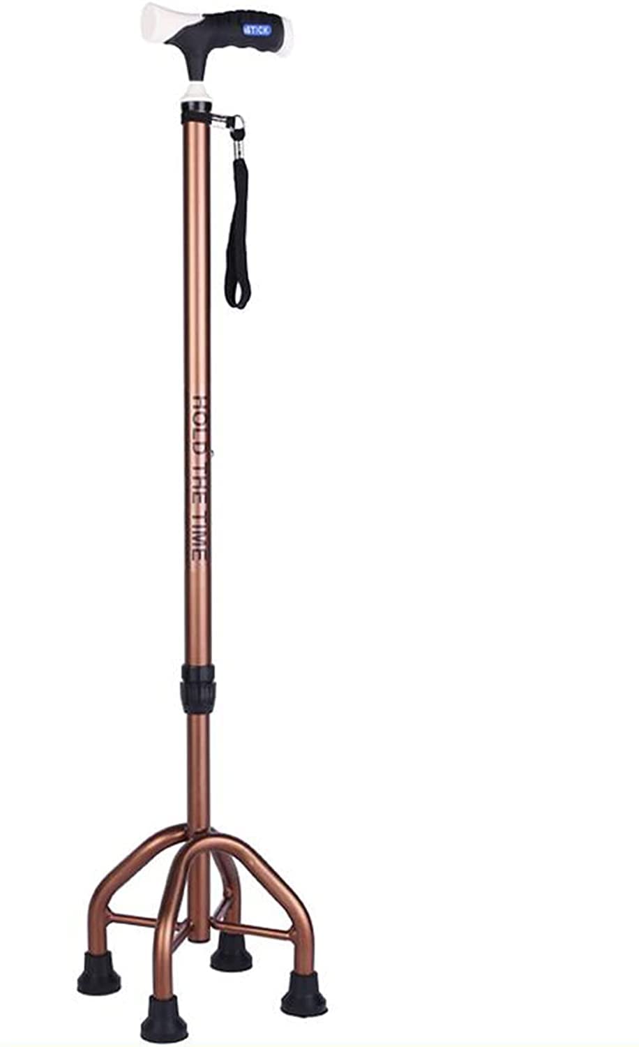 Stampelle Per Camminare, Bastone Quadrata Regolabile Con Cinturino Da Polso, Impugnatura Ergonomica, Ausili Per La Mobilità Per Anziani, Anziani E Handicap, Per Alti 39-71 Pollici, Argento/Oro