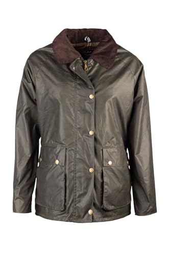 Rydale Ladies Utility Wax Jacket Women's Waxed Cotton Coat British Made Jackets For Women (UK, Numeric, 16, Regular, Regular, Olive)