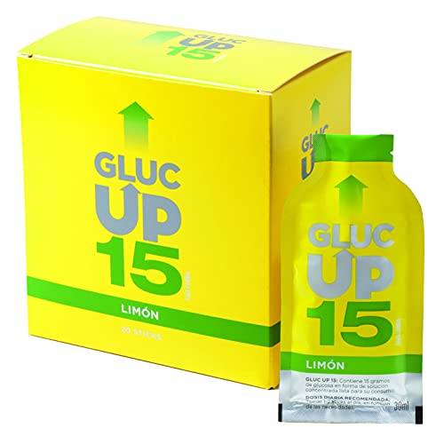 Gluc Up Gluc Up 15 - Glucosa, Sticks 30 ml. x 20 uds, Sabor limón, Indicado para bajadas de glucosa...
