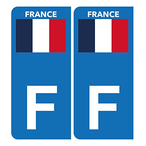 HADEXIA Autocollant Plaque d'immatriculation Voiture F Drapeau Français
