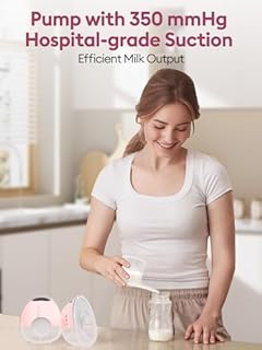 BaeMee Hands Free Breast Pump, Wearable Breastfeeding Pump with 4 Mode & 9 Level, Strong Suction, Painless, Anti-Backflow, BPA Free, Portable Electric Breast Pumps with 17/19/21/24MM Flanges