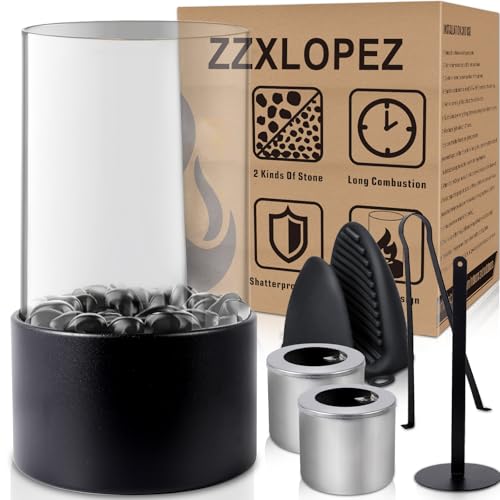ZZXLOPEZ Tischkamin Tischkamin 28 cm, mit Schmucksteinen