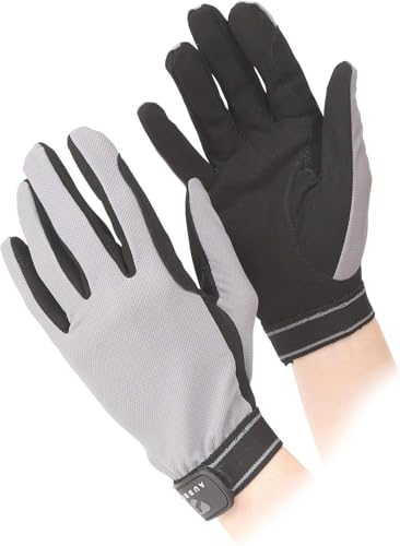 Image of Shires Aubrion Mesh Childrens Riding Gloves Large Grey