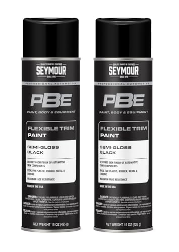 20-1679 – PBE Flexible Trim Spray Paint—Semi-Gloss Black (15 oz, 2-Pack / 30 oz Total) | Professional Automotive Trim Paint | Fast-Dry Acrylic Finish for Body Panels & Metal Components