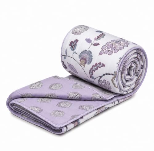 Image of RRC Cotton Jaipuri Rajai for Double Bed | Floral Print AC Comforter | Lightweight 200 GSM Summer Quilt | Soft Breathable Cotton Quilt | Pack of 1