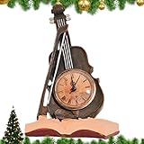 CENMOO Ornamento vintage a forma di orologio a violino, statuette di orologio poggia spartiti musicali, orologio da tavolo, decorazione per la casa e la scrivania