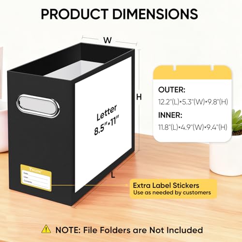 BALEINE 2PK File Organizer Box, Cardboard File Folder Organizer with Handle - Image 3