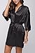 The Bund Women's Short Kimono Robes for Bridesmaid Black L Size
