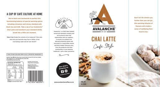 Avalanche Cafe Style Sweet Coffee Box, 10 Sticks (Chai Latte)