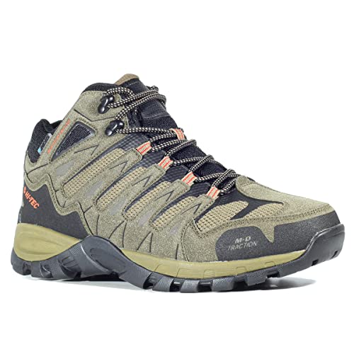 HI-TEC CORZO MID/TORCA MID, botas montaña hombre,botas senderismo hombres,Membrana impermeable y transpirable Dri-Tec® (Dark Taupe/Desert/Pureed, numeric_41)