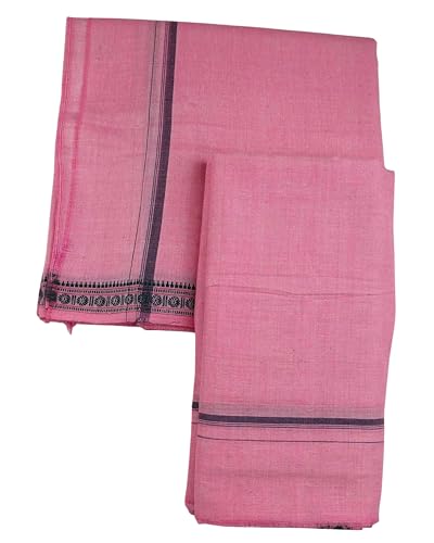 Image of Authentic Sambalpuri Handloom Cotton Unstitched Dhoti with Utari for Men | Traditional Odisha Weave Ikat Dhoti for Festive & Religious Wear