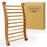 RUVARO Sauna Backrest - Handcrafted from Canadian Red Cedar Wood - Premium Ergonomic S-Shape Back Support - Non-Slip Pads - Luxury Sauna Accessories