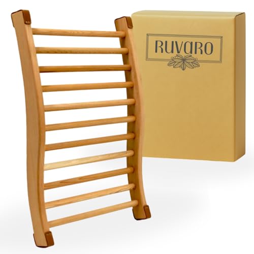 RUVARO Sauna Backrest - Handcrafted from Canadian Red Cedar Wood - Premium Ergonomic S-Shape Back Support - Non-Slip Pads - Luxury Sauna Accessories