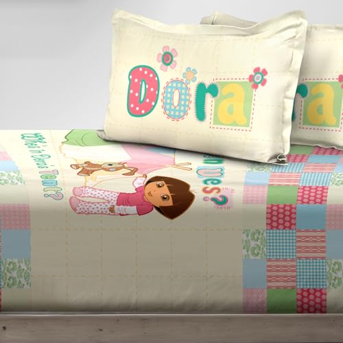 Image of Sassoon Dora (Tent) Digital Printed, Cotton Single Bedsheet, 300 TC, 1 Pillow Cover, Fade Resistant, Bedsheet for Kid's Bedroom, (1.50m X 2.35m)
