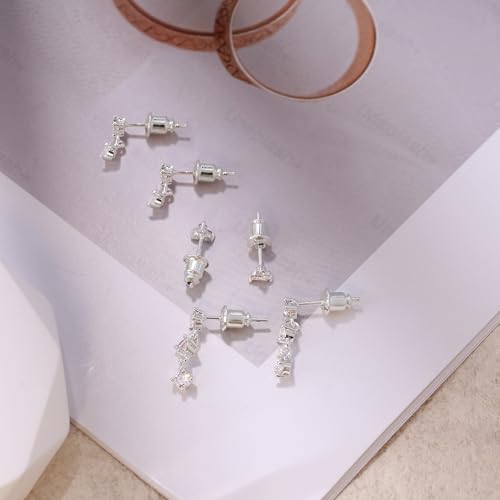 Image of Gold Plated Earrings for Women, 14k Gold Plated Earring Stack Hypoallergenic Pearl Drop Earring Dainty Earrings for Women Trendy Cute Small Huggie Hoop Earring Fashion Womens Jewelry
