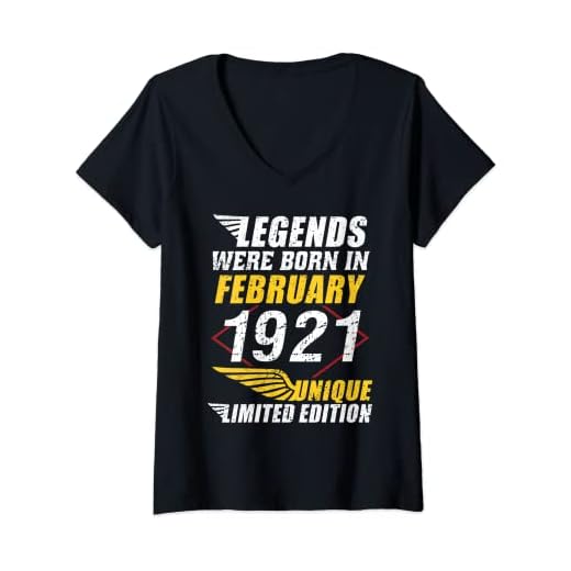 Mujer Cumpleaños Febrero 1921 Edición Limitada Regalo February Camiseta Cuello V